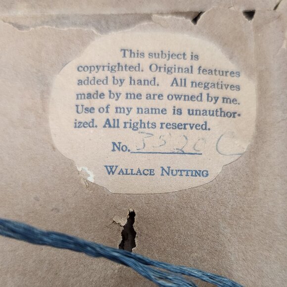 Wallace Nutting Floral Print - A Dahlia Jar - Signed & Original Label Framed - Picture 4 of 4